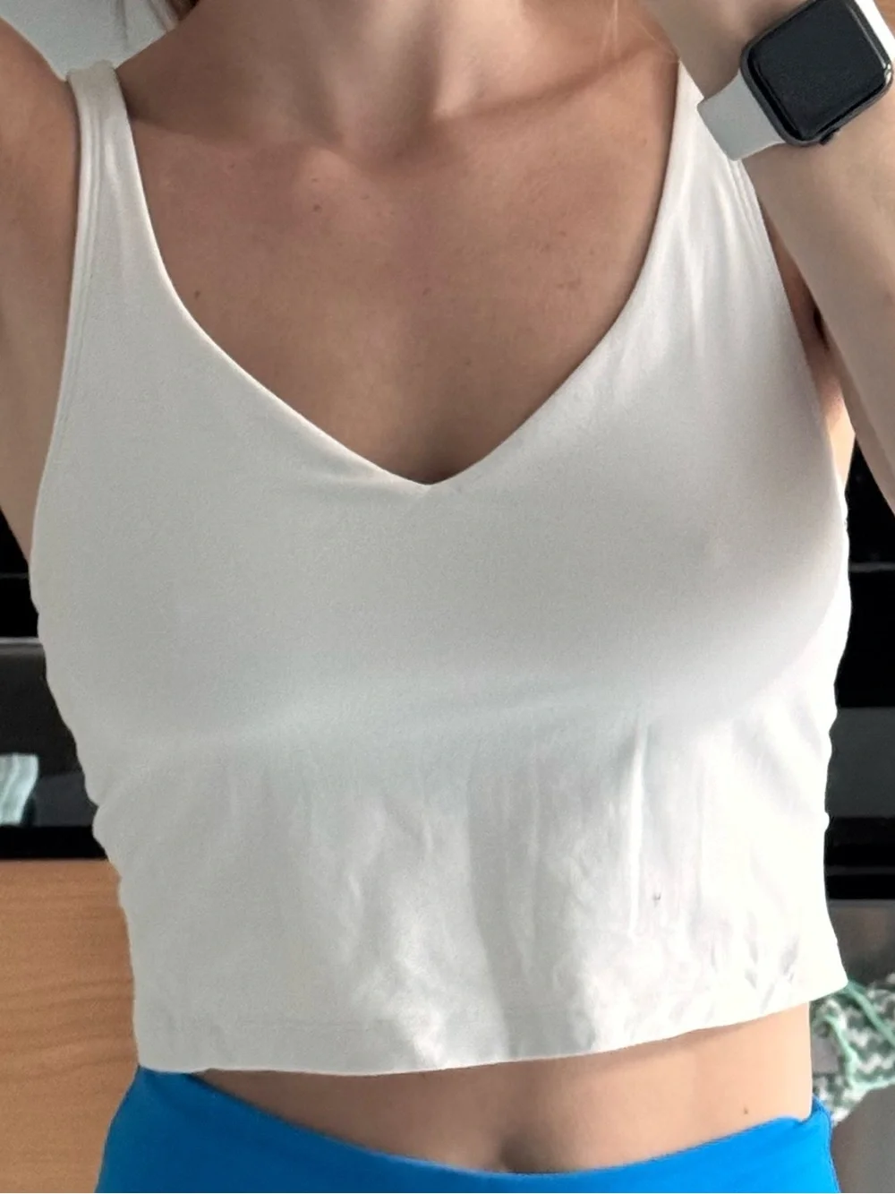 lululemon athletica White V-Neck Crop Top